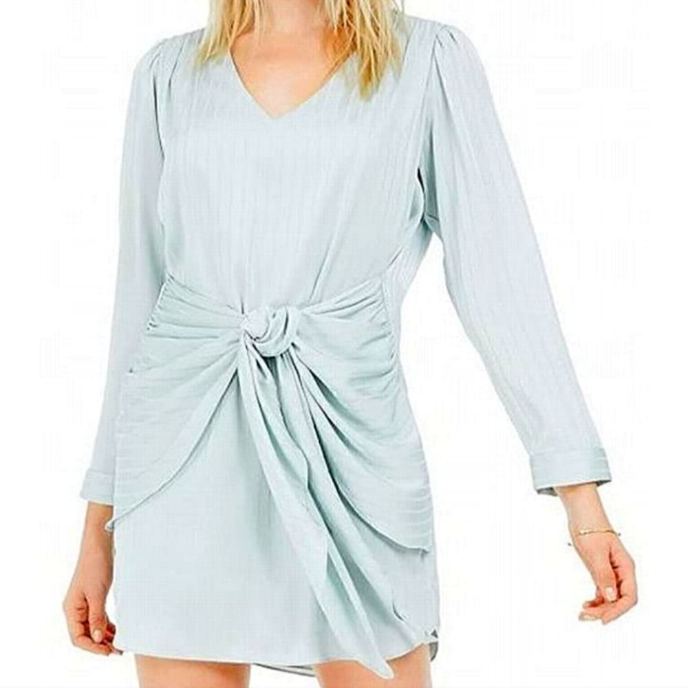 Leyden long-sleeve wrap dress